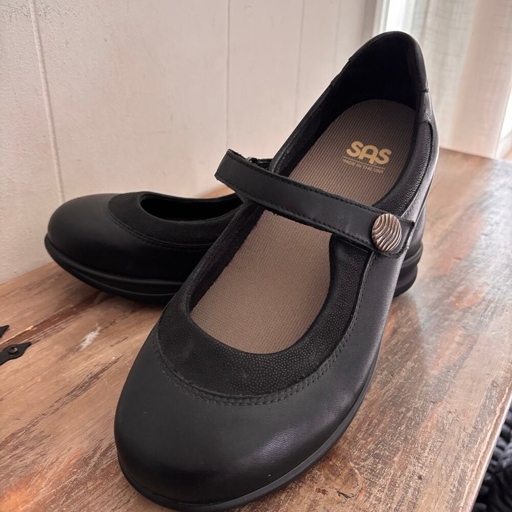 SAS Step Out Mary Jane Walking Comfort Shoes Loafers Womens Size 10 Wide Black